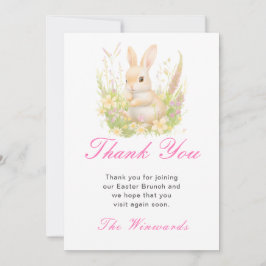Cartão De Agradecimento Brunch de Páscoa do Coelho da Primavera