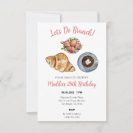 Cartão De Agradecimento Brunch Themed Festa de aniversário Invite