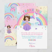 Brunette Princess e Rainbow Unicorn Birthday