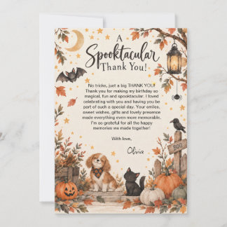 Cartão De Agradecimento Bruxa Pequenina Aniversário de Halloween Aquarela