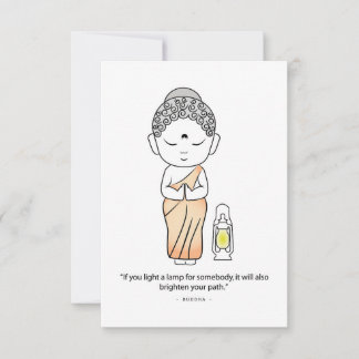 Cartão De Agradecimento Buda Bonita Com Lâmpada