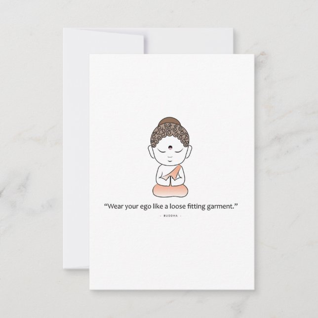Cartão De Agradecimento Buda Com Sábio Dizendo (Frente)