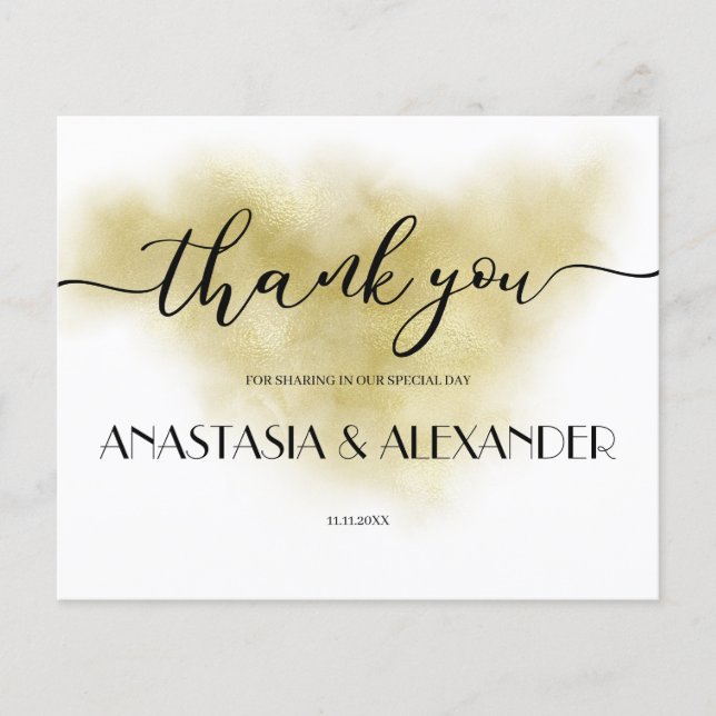 Cartão de agradecimento BUDGET. Folheto (Frente)