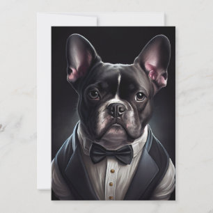 Cartão De Agradecimento Buldogue Francês Vestindo Tuxedo