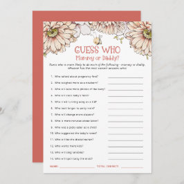 Cartão De Agradecimento Bumblebee adivinha quem é a mãe ou o jogo do Chá d