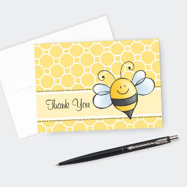Cartão De Agradecimento Bumblebee Amarelo e Negro