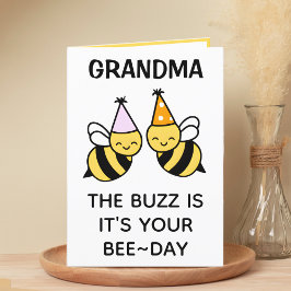 Cartão De Agradecimento Bumblebee Bonita Abelha Avó Feliz Aniversário