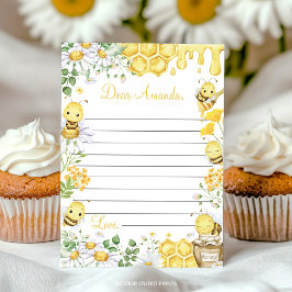 Cartão De Agradecimento Bumblebee Floral Time Capsule Note Message Card