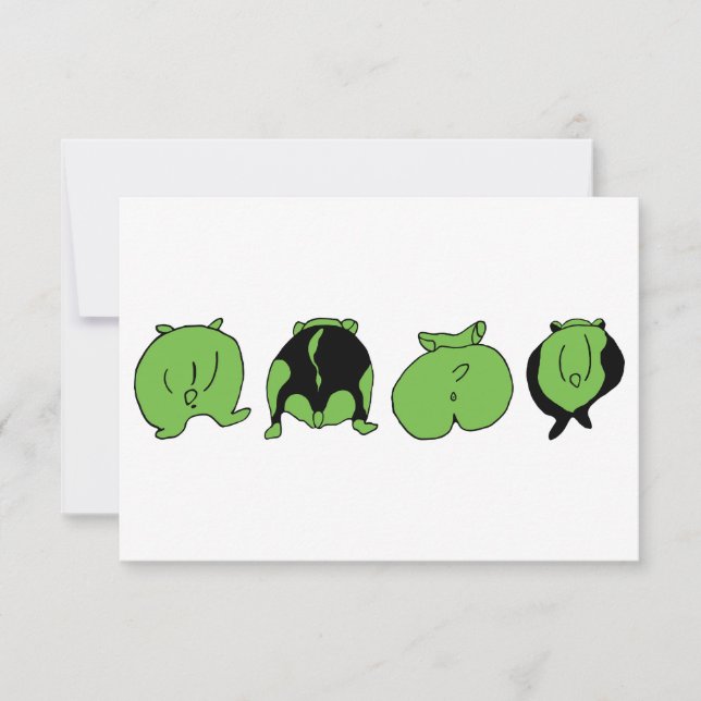 Cartão De Agradecimento Bumbuns de Hamster Verde (Frente)