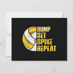 Cartão De Agradecimento Bump Set Spike Repete Voleibol Engraçado
