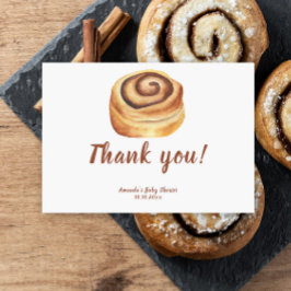 Cartão De Agradecimento Bun in the oven Baby Shower Thank you
