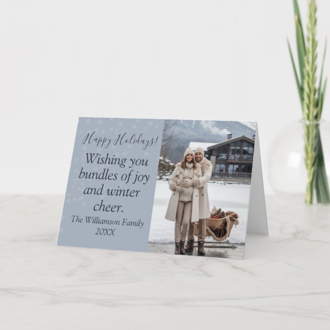 Cartão De Agradecimento Bundles de Joy Family Holiday Card (Frente)