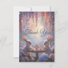 Cartão De Agradecimento Bunny Tea Party Thank You Cards – Whimsical Fairy