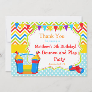 Cartão De Agradecimento Bunt House Bouncy Castle Birthday Boy