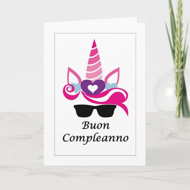 Cartão De Agradecimento Buon Compleanno - Happy Birthday in Italian Card (Frente)