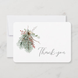 Cartão De Agradecimento Buquê Botânico de Inverno