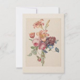 Cartão De Agradecimento Buquê de Aquarela de Arte Fino Floral Vintage Hola