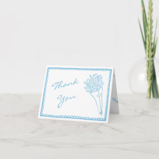 Cartão De Agradecimento Buquê de Flores para Chá de Bebê Baby in Bloom