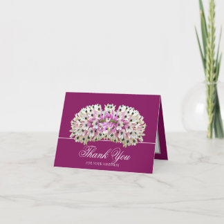 Cartão De Agradecimento Buquê de Orquídeas Rosa Branco Exótico Elegante Ag