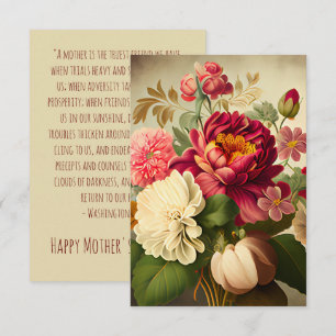 Cartão De Agradecimento Buquê DE VINTAGEM DO DIA DE AS MÃES DESIGN DE FLOR