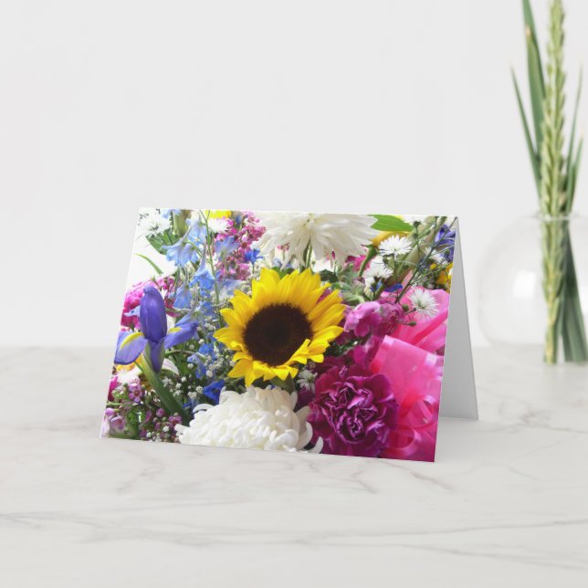 Cartão De Agradecimento Buquê floral (Frente)
