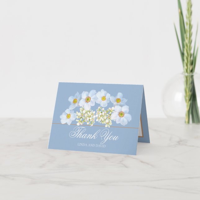 Cartão De Agradecimento Buquê Floral Botânico Flor de Casamento Agradecime (Frente)