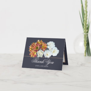 Cartão De Agradecimento Buquê Floral Casamento De Flor Botânica Obrigado