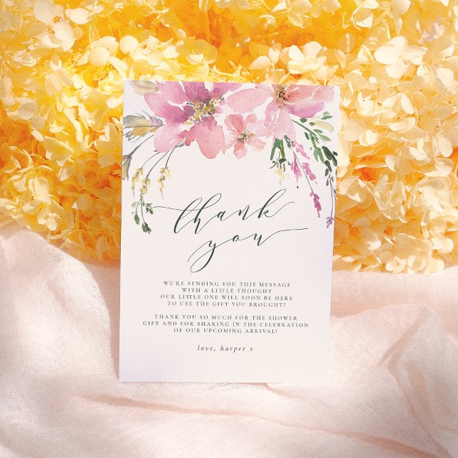 Cartão De Agradecimento Buquê Floral De Meio-Verão Elegante Obrigado (Criador carregado)