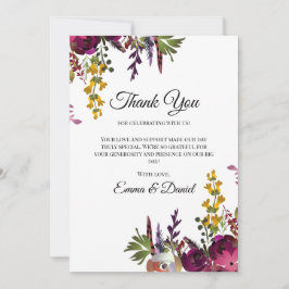 Cartão De Agradecimento Buquê Floral Elegante