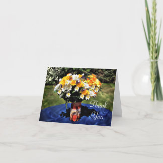 Cartão De Agradecimento Buquê Floral Mason Jar Summer Obrigado