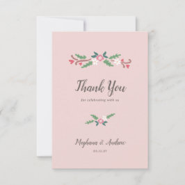 Cartão De Agradecimento Buquê Floral Rústico Romântico