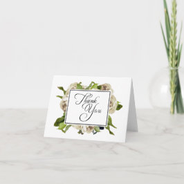 Cartão De Agradecimento Buquê Rosa Branco Floral Obrigado