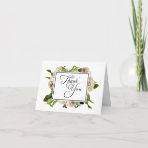 Cartão De Agradecimento Buquê Rosa Branco Floral Obrigado
