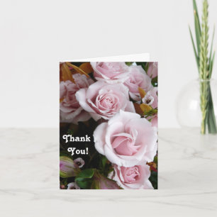Cartão De Agradecimento Buquê Rosa Rosa Rosa Rosa Rosa-Obrigado!