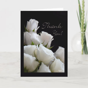Cartão De Agradecimento Buquê White Roses Obrigado AH2009
