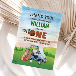 Cartão De Agradecimento Buraco de Aquarela em Um primeiro aniversario de G