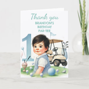 Cartão De Agradecimento Buraco em um primeiro aniversario Golfe Par-tee