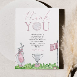 Cartão De Agradecimento Buraco Numa Festa De primeiro aniversario De Golfe