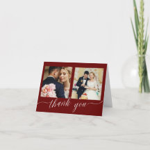 Burgundy Calliografia 3 obrigado de casamento
