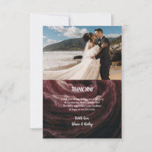 Cartão de Agradecimento Burgundy de Rosa Vermelha 