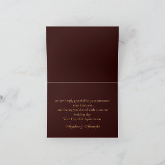 Cartão De Agradecimento Burgundy Profundo Real Personalizado