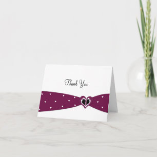 Cartão De Agradecimento Burgundy Ribbon Obrigado