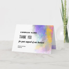Cartão De Agradecimento Business Obrigado Sua Brilhante Colorida Watercolo