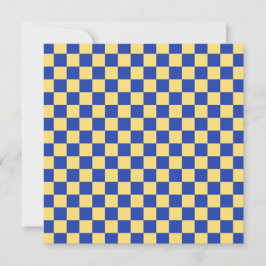 Cartão De Agradecimento Butter yellow and blue checkered board pattern