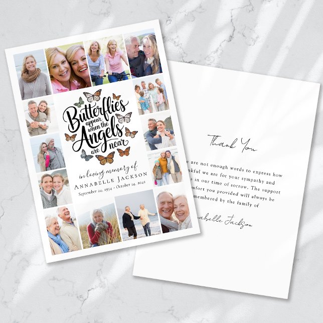 Cartão De Agradecimento Butterflies Angels Collage Foto (Criador carregado)
