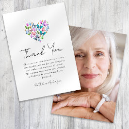 Cartão De Agradecimento Butterflies Heart Photo Sympathy Funeral