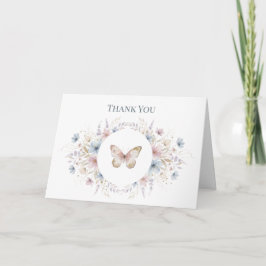 Cartão De Agradecimento Butterfly Floral Memorial Thank You Card