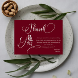 Cartão De Agradecimento Butterfly Modern Minimal Baby Shower