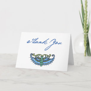 Cartão De Agradecimento Butterfly Watercolor (blue/script)