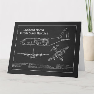 Cartão De Agradecimento C-130 Hércules - Planos de bordo PD